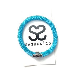 NEW Sashka Glass Beaded Bracelet with “+ Vibes” Charm